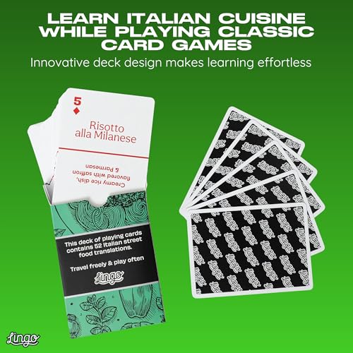 Lingo Italian Street Food Playing Cards | Italian Street Food Recipes & Tips Travel Flashcard Deck - Image 6
