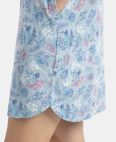 Image of Jockey RX25 Women Micro Modal Cotton Ruffled Hem Styled Half Sleeve Printed Sleep Dress (Colors & Prints May Vary)