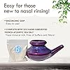 Handcrafted Ceramic Neti Pot Starter Kit w/ 2 oz Mineral Sea Salt – Durable Stoneware for Nasal Rinse – Relaxing Home Wellness Tool – Ideal Gift for Women – Helps with Snoring & Sinus Care(Purple) #1