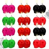 MTLEE 24 Pcs Halloween Skull Shape Candle Mixed Color Skeleton Candles Novelty Votive Ghost Candles Goth Candle Gifts Mini Gothic Skull Candles Halloween Spooky Weird Candles for Birthday Halloween