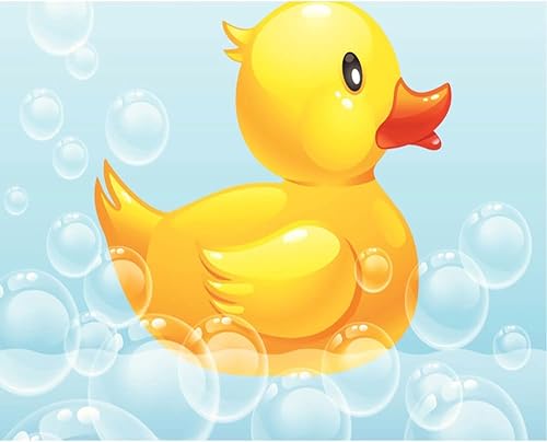 Renaiss Telón de fondo de pato amarillo de 5 pulgadas de ancho x 4 pies de alto para natación, pato, pato, burbujas, juguete de fotografía para