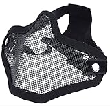 JSHAHA Halbe Gesichtsschutz Maske Mesh Maske für Paintball CS Softair Tactical Airsoft Spiel, Schwarz