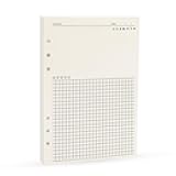 Spiral Notebook Refill,A5 Planner Inserts,6 Ring Binder Refill, for Filofax/Personal Journal, 45 sheets/90 pages, Harphia(A5 5.59 x 8.27'',Noterecord)