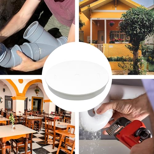 Muffenstopfen DN 100-110mm für Lüftungsrohr 100-110mm - Rohrabdeckung 100mm-110mm, Rohr Deckel, PVC rohr 100mm, abdeckkappe, lüftungsrohr abdeckung rohr 100mm, UV-beständiger ASA-Kunststoff (Off Weiß)