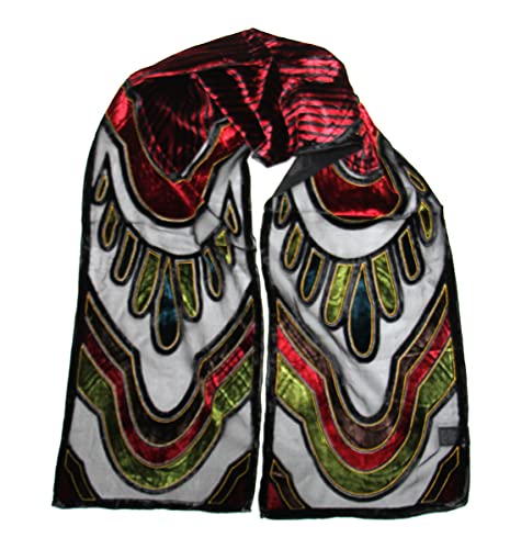 SERENITA Silk Velvet Burnout Elegant Classic Shawl Handmade Soft Lightweight Skinny Long Neck Scarf for Women2