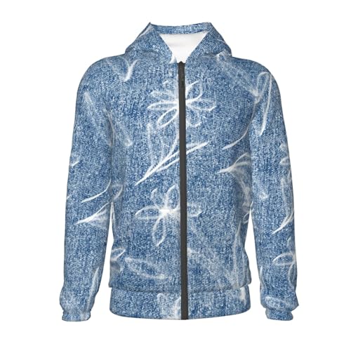 Hand Draw Daisy Kids Pullover Hoodies Boys Zip Up Sweatshirts Girls Athletic Clothes with Pocket2