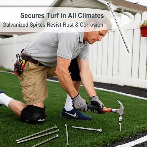 COBARYEN Spiral Landscape Stakes Galvanized Metal Anchoring Spikes for Artificial Grass, Turf Nails & Weed Barrier - Heavy Duty Ground Stake for Paver Edging, Tent Camping, Carpentry (10, 12 inch) - Thumbnail 2