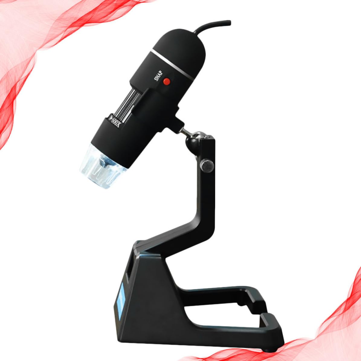 Microscopio Digitale USB 2 Milioni 25x-600x 8 LED Nero