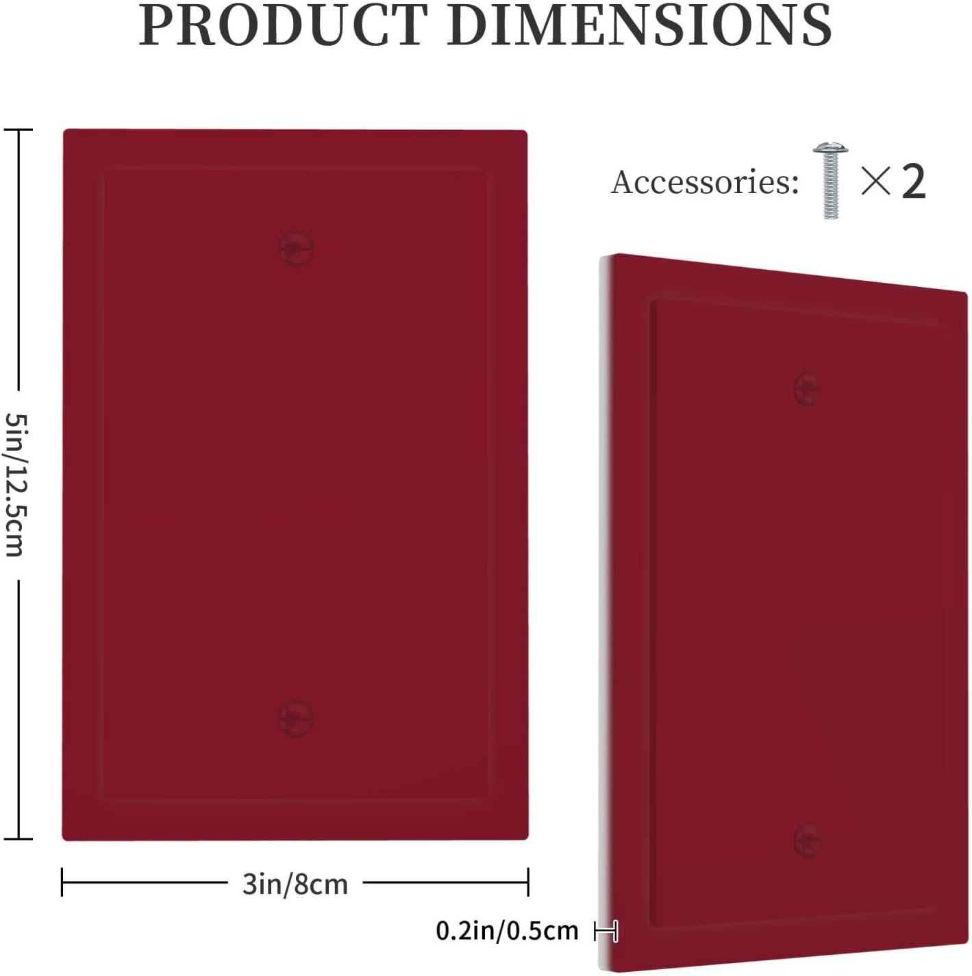 Light Switch Cover Plate Burgundy Red 1 Gang Blank No Device Decorative Outlet Covers Electrical Wall Plate Switchplate for Bathroom Bedroom Home Decor