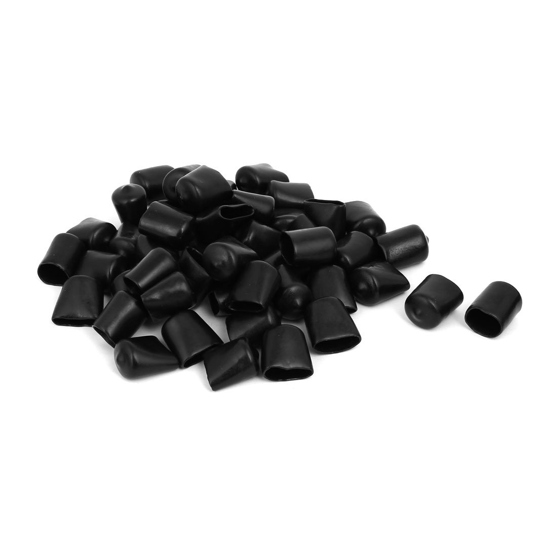 Aexit 15.5mm Inner Luer Fittings Dia Rubber Hose End Cap Screw Thread Protector Cover Luer Cap Fittings Black 50pcs