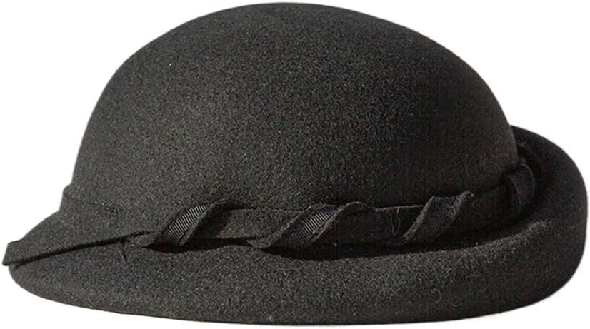 Autumn-Winter Woolen Felt Hat Beret for Women with an Elegant Dome Girl