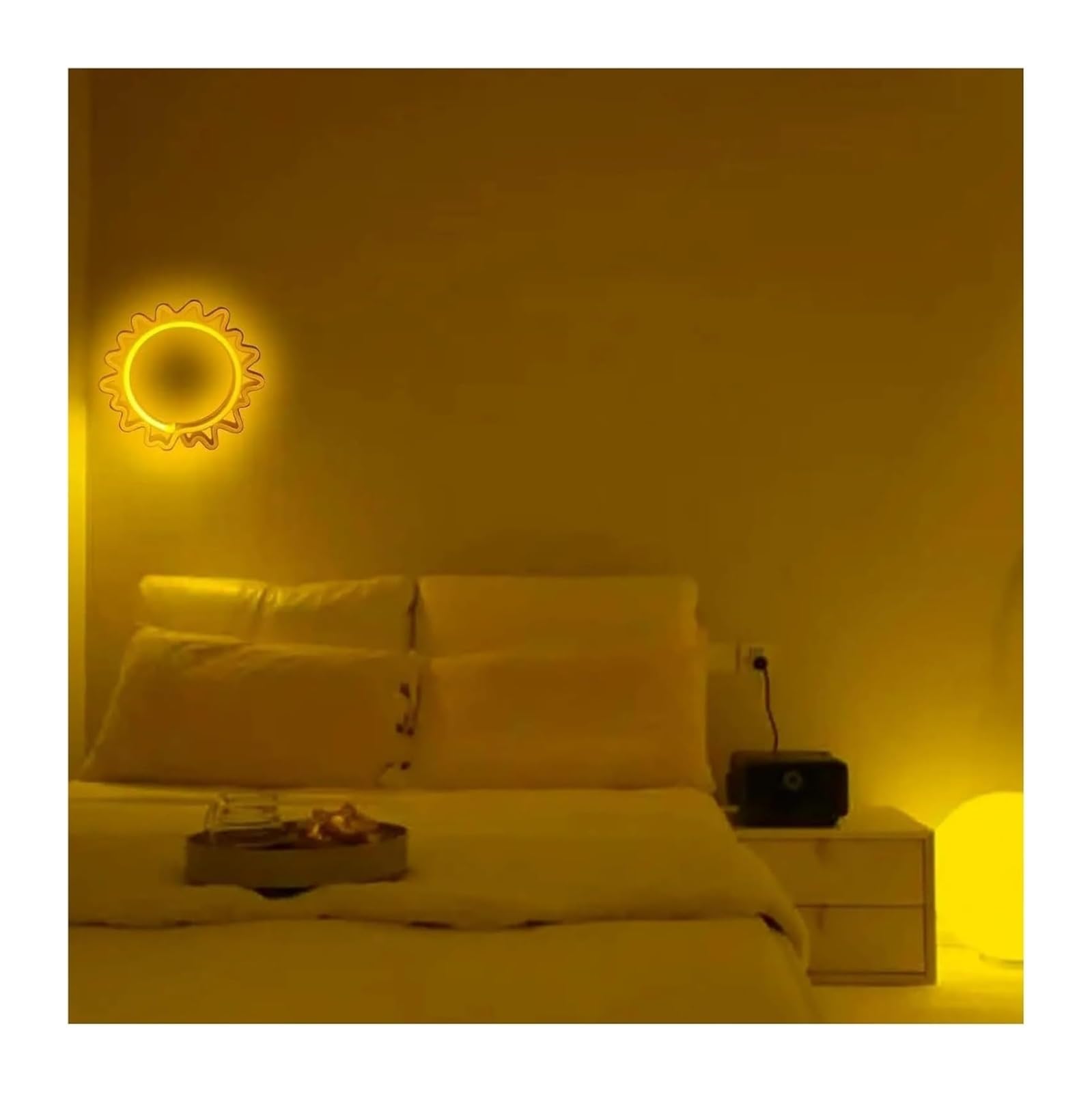 Generico Per la decorazione delle feste con insegne al neon, sole per decorazioni murali per camera da letto