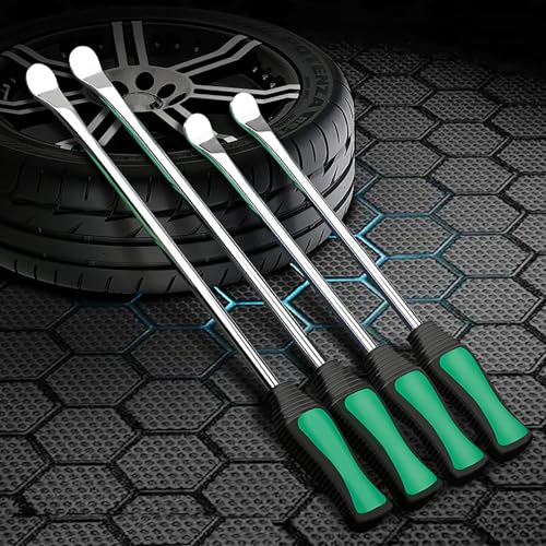 Image of 11.8-14.5 inch Steel tire pry bar Tool kit, tire Tools Include 3 tire pry Bars, 3 Rim Protectors, Valve Tool, 4 Valve cores, Motorcycle tire Changer, Bicycle and e-Bike tire Changer (14.5-inch)