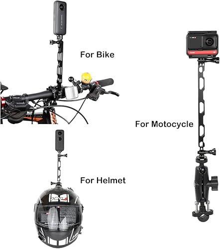 Miniatura 7 de PellKing (12 Pcs) Aluminum Alloy Extension Arm Helmet Mount Kit for for Insta360 One X5X4X3,X2,X,Metal Adapter Helmet Sticker Extension Arm Mount