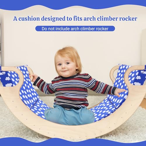 Image of HOMBYS Foam Cushion for Climbing Arch, Thick & Fluffy Rocker Pillow for Toddlers Arch Climbing, Floor Lounger Seats Pillow, Floor Cushion Toddler Nap Mat, Bed Floor Pillow for Kids, Navy Blue