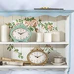 NIKKY HOME Vintage Table Clock, French Turquoise Color Rococo Style Desk Clock Battery Operated Rustic Design, Home Décor for Living Room, Bedroom, Bedside, Desk, Gift Clock - Gold - Image 4