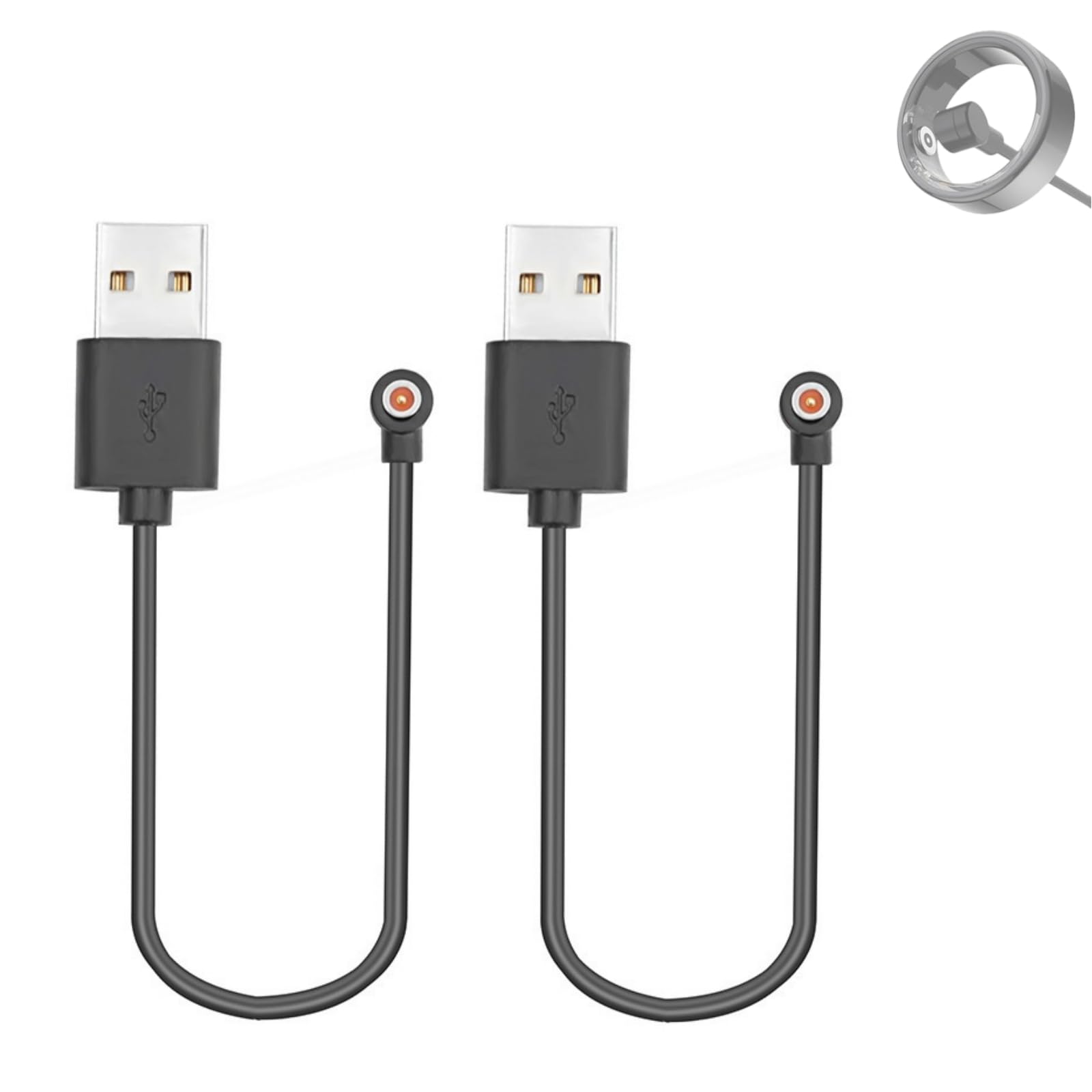 Photo 1 of 2 Pcs Magnetic Smart Ring Charger Cable, 4mm 1-Pin Replacement Charging Cord for R02 R09 R18 Smart Rings and Other Compatible Devices (NOT for Oura Ring and Samsung Ring)