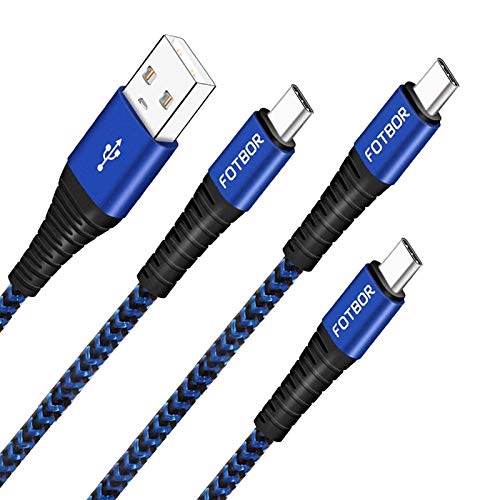 Top Rated USB Type C Charger for Motorola Moto G Power/G Stylus/G Play/One 5G ACE / G7 Plus / Z2 Force / G6 Plus / G7 Play / G7 Plus / E5 Plus, Nylon Braided Fast Charging Cable Cord (3 Pack 10FT 6FT 3FT)