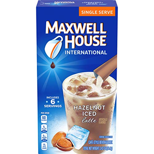 Maxwell House International Cafe Iced Hazelnut Latte Instant Coffee (3.42 oz Boxes, Pack of 8)