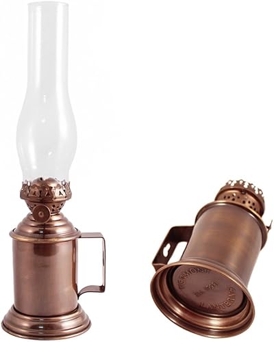 Miniatura 2 de Vermont Lanterns Lámpara de aceite de taza de taberna de latón - Farol de pared (latón antiguo de 11.5 pulgadas)