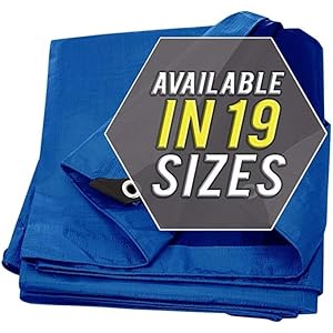 Tarp Cover Blue Waterproof Great for Tarpaulin Canopy Tent, Boat, RV Or Pool Cover!!! (Standard Poly Tarp)
