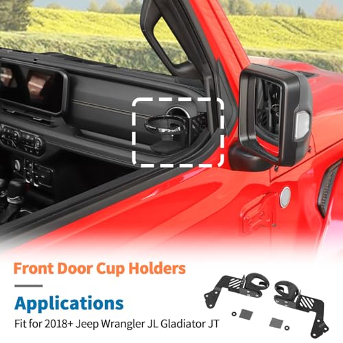 JeCar 2pcs Porta vasos para puertas Jeep Wrangler JL 2018-2025 miniatura 6
