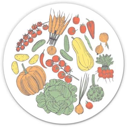 Veggies Healthy Eating - Adhesivo de vinilo de 7 pulgadas para auto portátil I-Pad - Calcomanía impermeable