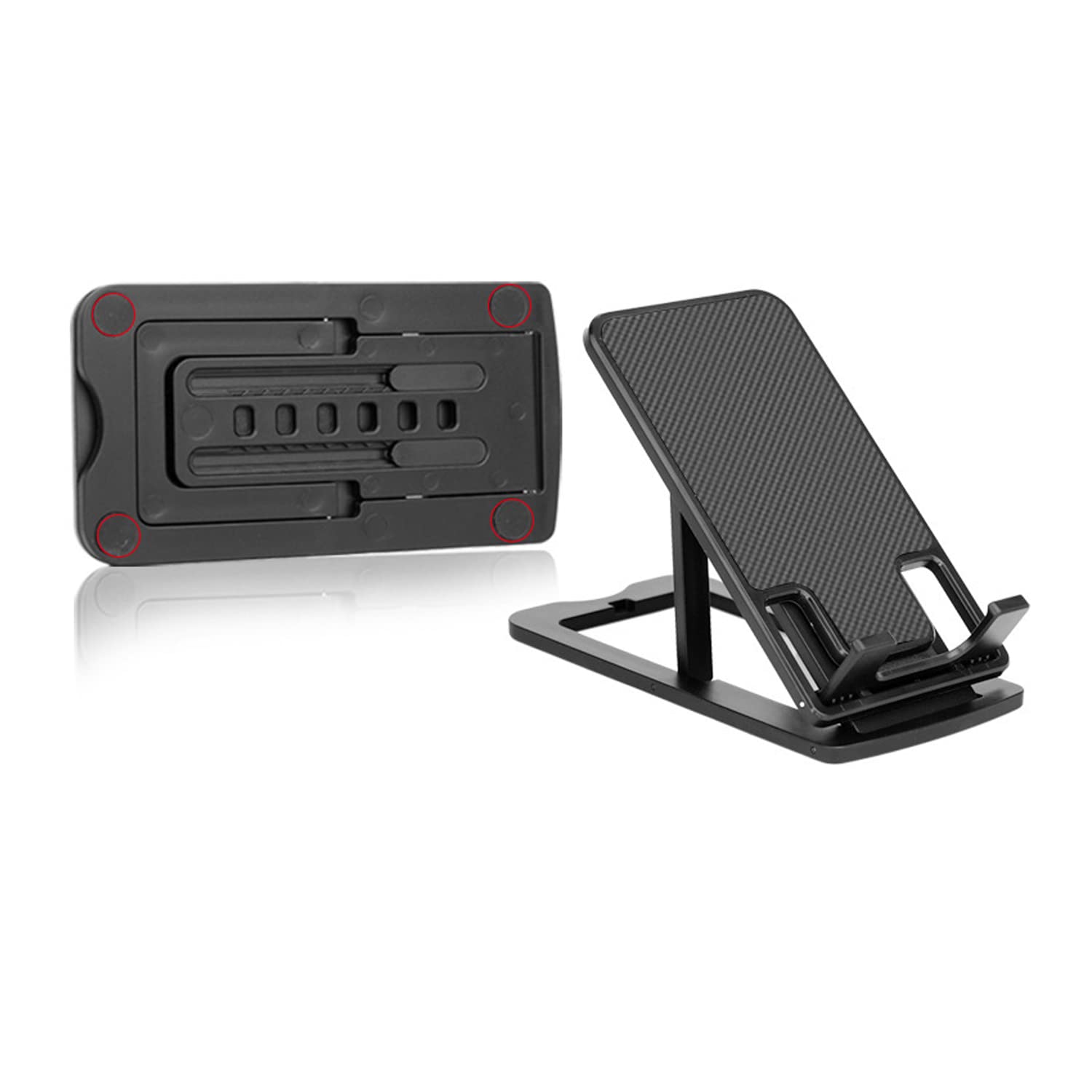 Cell Phone Stand, Adjustable phone holder for Desk, Foldable Desktop Tablet Stand Holder, Double Adjustable Mobile stand Phone Tablet Holder