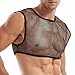 FIROTTII Mens Mesh Crop Tank Top Fishnet Sleeveless Undershirts See Through Vest Pride Parade Half Shirt Tops Black