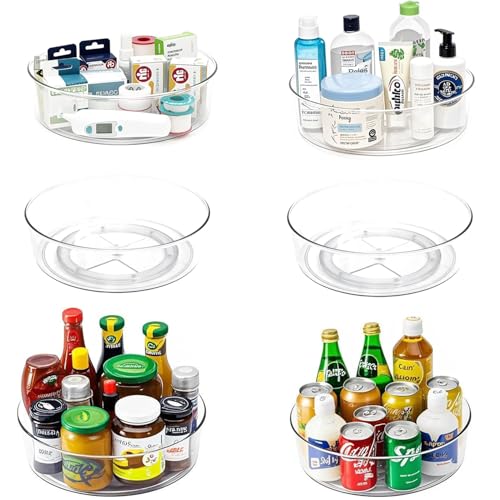 6-Pack-Lazy-Susan-115-Turntable-Rotating-Spin-Organizer-Storage 6 Pack Lazy Susan 11.5" Turntable Rotating Spin Organizer Storage - Image 1