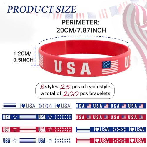 Bracelets en silicone drapeau américain pour partager la fierté US - 2