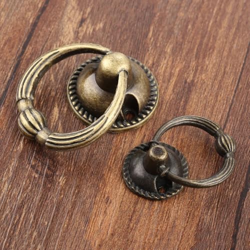 Tiradores de aro de latón de 3.7x2.1cm con diseño ergonómico de bronce para muebles 4