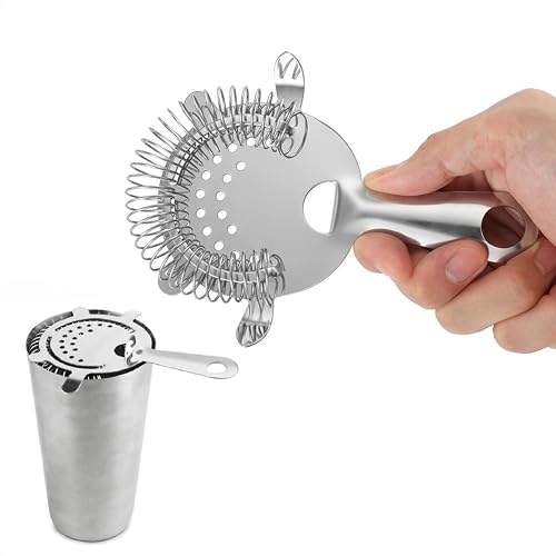 4-Prong Cocktail Strainer for Drinks, Stainless Steel Bar Strainer for Bartending, Drink Sieve Strainer Bar Tools Accessories for Home Bartenders (3 Pack) - Thumbnail 5