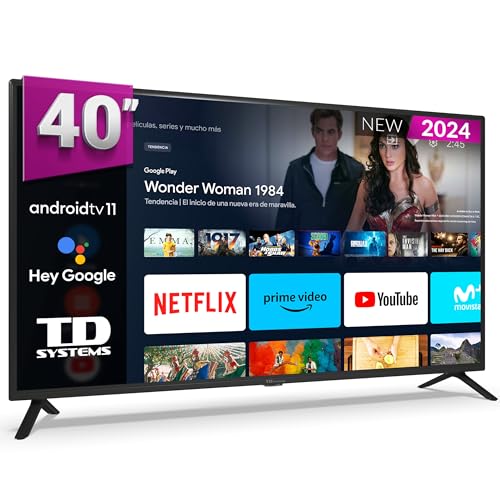 TD Systems - 40 Zoll Full HD Smart TV, Google TV, HD DVB-T2/C/S2 Television, Android 11, Modell 2024, Fernseher mit 2 Jahren Garantie - PRIME40C15GLE