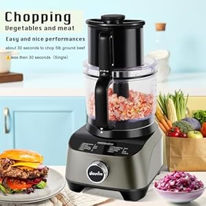14 cup food processor french fry cutter blending mixing shredding and slicing meat and vegetable chopping doughing for home use mincing and pureeing4 speeds large feed chute700w  urban country home decor