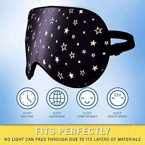 Image of Silk Sleep Eye Mask for Men Women, Comfortable Super Soft Eye Mask with Adjustable Strap, 100% Pure Silk, Works with Every Nap Position, Ultimate Sleeping Aid Blindfold, Blocks Light, Jersey Slumber