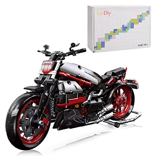 KeepDo Technic Moto de Blocs de Construction Ducati Diavel 1260S, 896 Pièces MOC Construction Moto à Construire, Modèle Réduit de Moto Jeux de Construction Compatible avec Lego Creator Expert