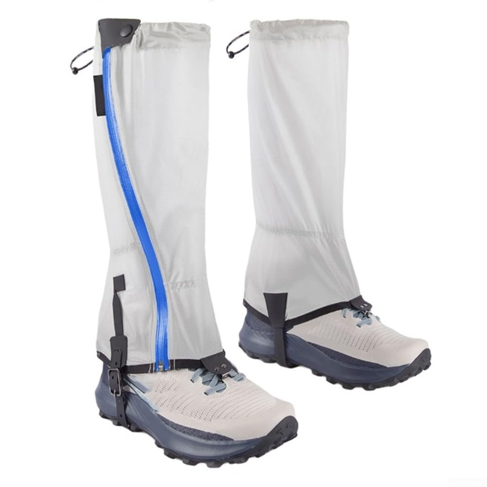 Ghette lunghe da trekking realizzate in tessuto di nylon 20D che offrono una protezione superiore contro acqua, neve e terreni fangosi (nero)
