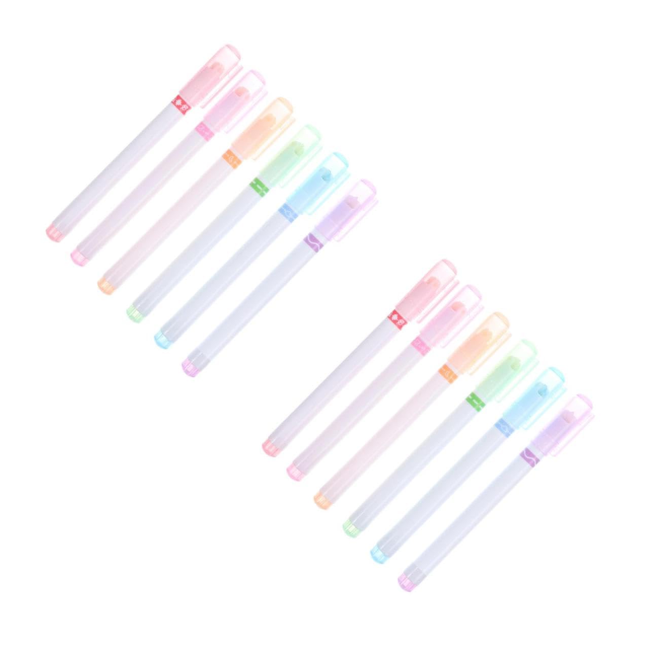 SHINEOFI 12piezas Rotuladores Fluorescentes Para De Notas y Dibujo Marcadores De Surtidos Para Estudiantes y Oficina