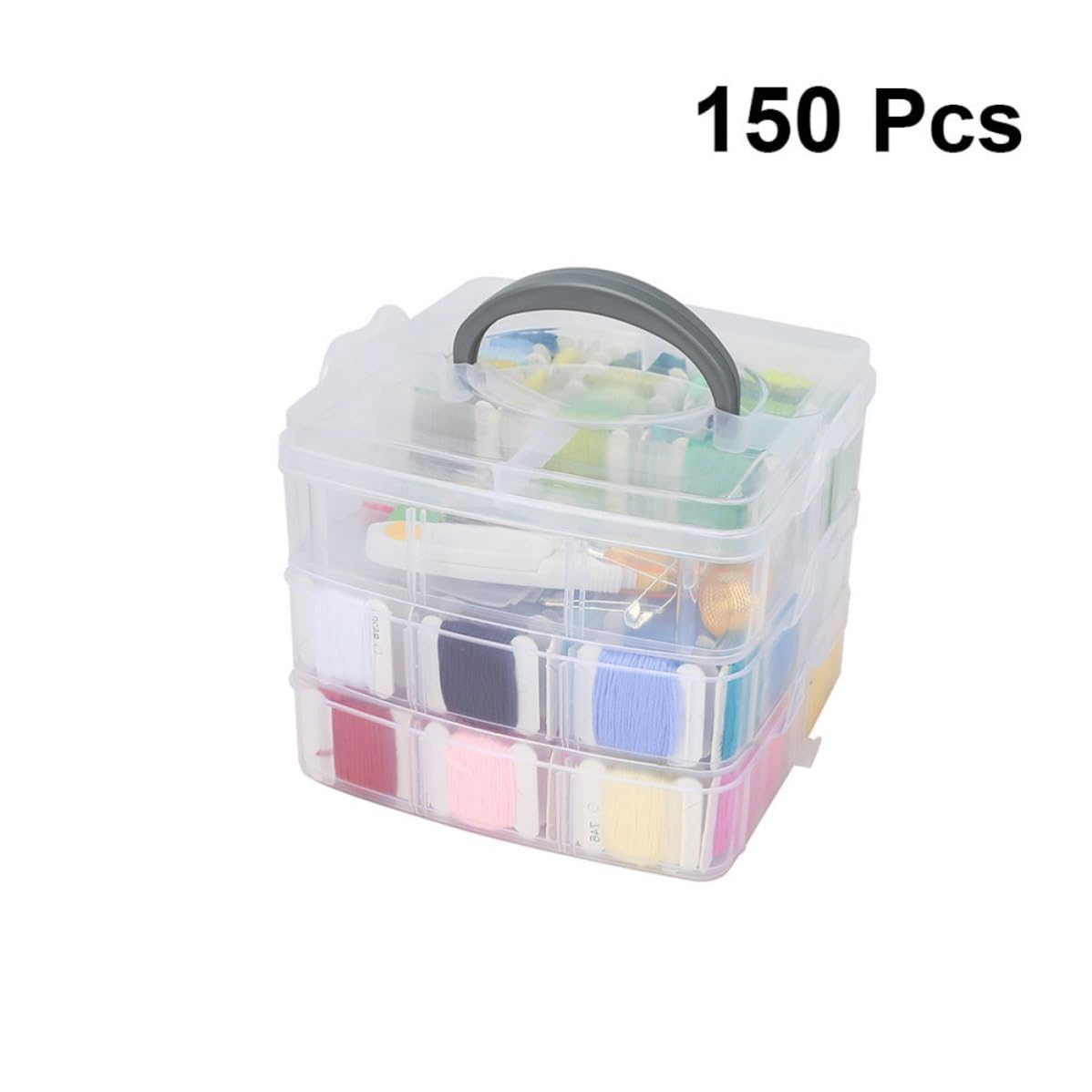 BESPORTBLE Kit Fili da Ricamo, Set Fili Ricamo, 150 Colori, con Accessori e Scatola Portaoggetti in Metallo e Plastica, per DIY e Pratica, per Donne e Ragazze