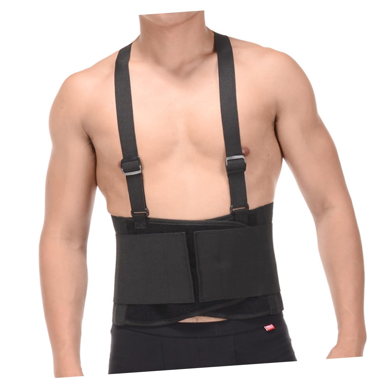 FRCOLOR Back Support Belt Bodysuit Corset Waist Support Belt Protective Back Strap Lumbar Brace Strap Mens Belts Corset Bralette Gym Belt for Men Adjustable Waist Support Black