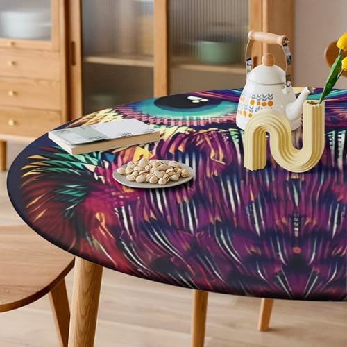 Nappe ronde ajustée élastique hibou imperméable camping table intérieur extérieur protection