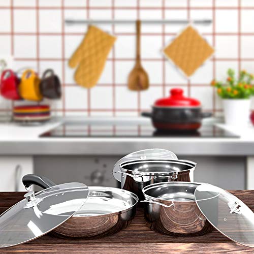 Pots and Pan Cookware Set,Kitchenware, 6 Piece of Stainless Steel Soup Pot & Frying Pan Set with Insulation Handle & Induction Bottom. 2 Gallery Image