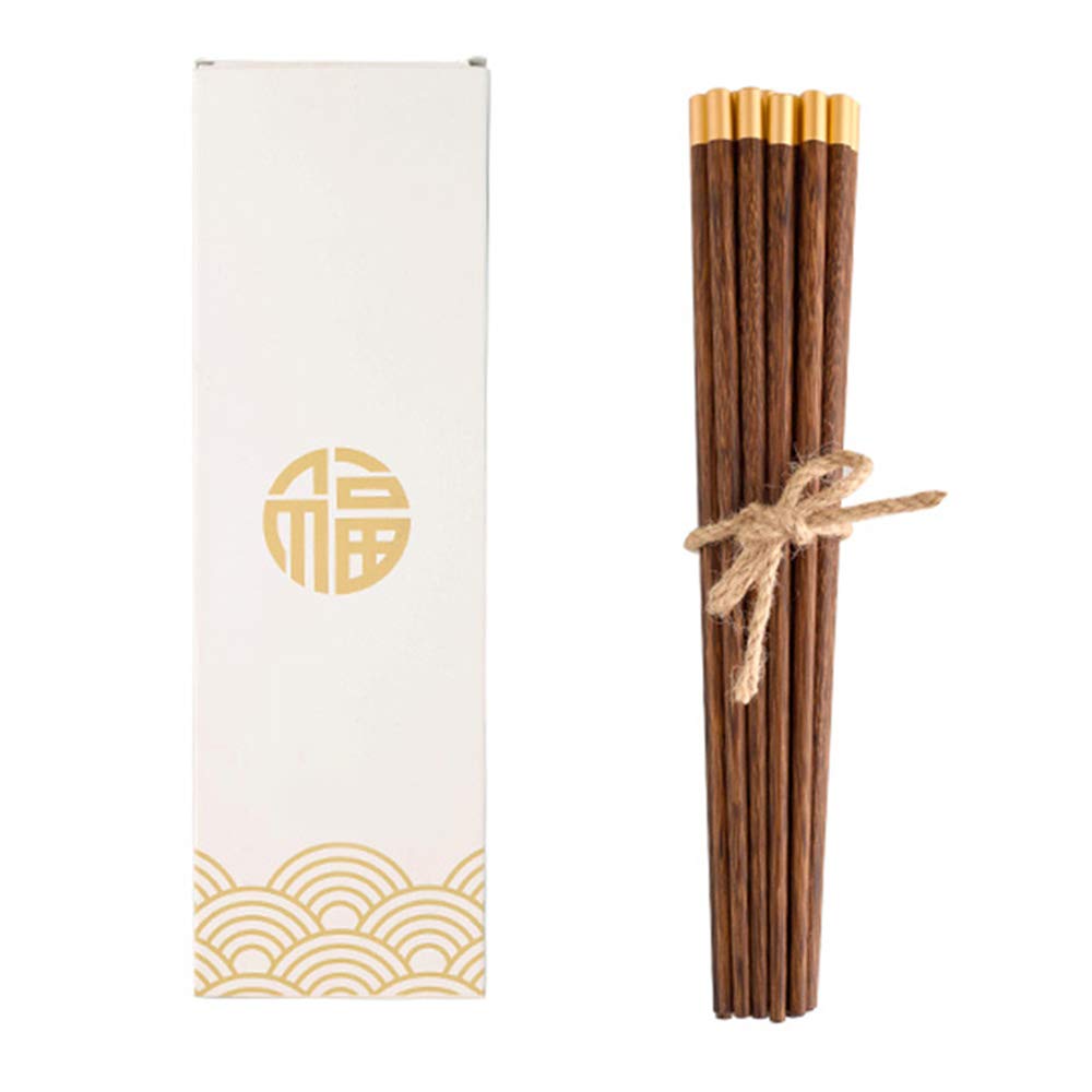 Juego de regalo de palillos de madera japoneses con estuche, palillos de sushi reutilizables, palillos chinos de lujo de madera natural, palillos antideslizantes, palillos aptos para lavavajillas B