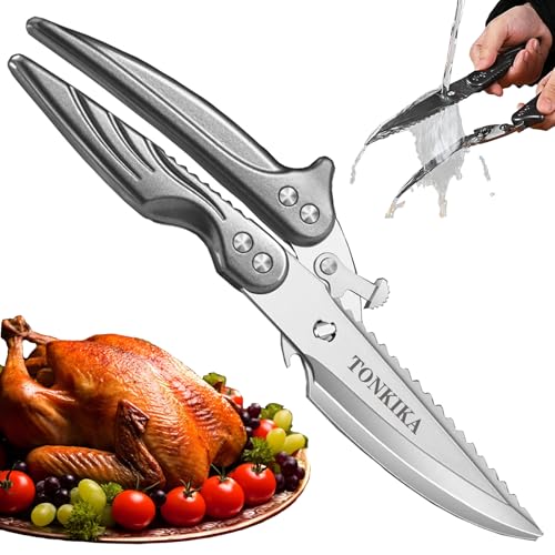 TONKIKA Heavy Duty Stainless Steel Kitchen Scissors that Come Apa...