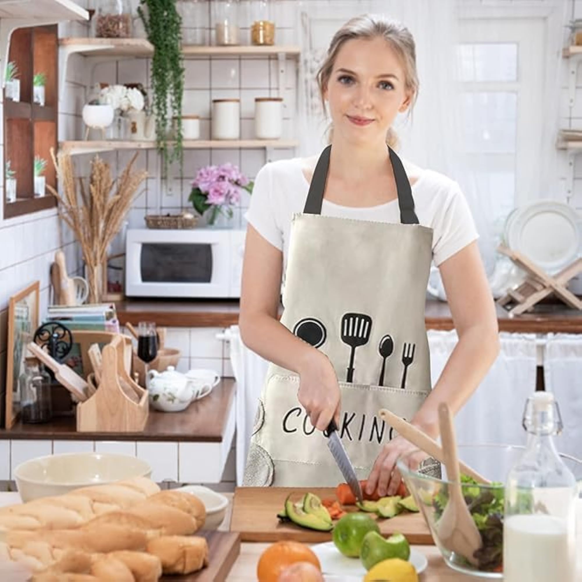 Adjustable Waterproof Kitchen Apron with Pockets