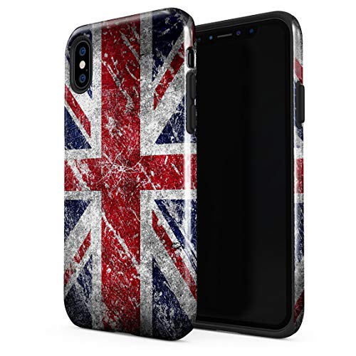 Cover Universe Coque House Étui pour iPhone X & XS London Great Britain England Flag Case enveloppe de Protection Hybride Double-Couche PC Dur résistante aux Chocs + TPU