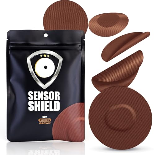 Sensor Shield Premium Adhesive Patches for Dexcom-G7 CGM Sensors, Long Lasting Waterproof & Sweatproof Good for up to 20 Days of Use (Brown)