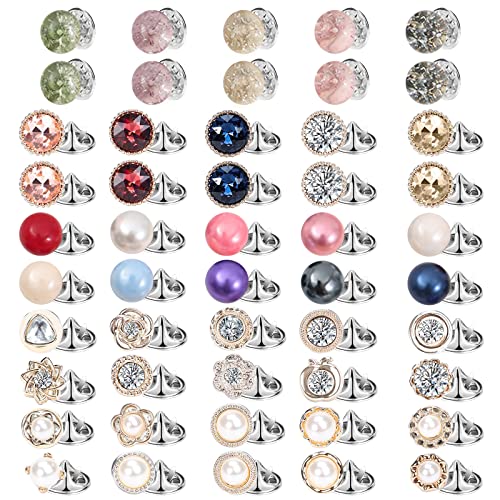 50 Pcs Cover Up Brooch Pins VEGCOO Women Shirt Safety Brooch Buttons Blouse Pins Modesty Pin Accidental Exposure Prevention Invisible Buttons for Women Girls Clothes Cardigans Dress