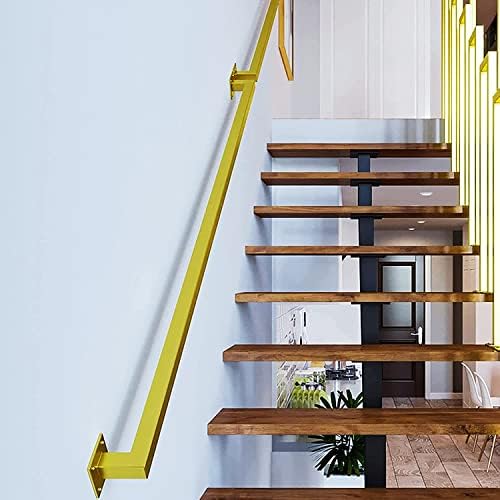180cm White Galvanized Steel Stair Railing - DIY Indoor/Outdoor Decking Handrail with Wall Mount Support, Easy Installation for Home & Commercial Use